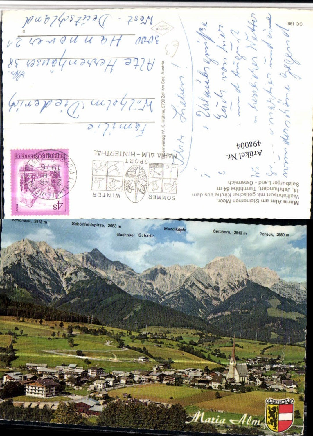 498004,Maria Alm am Steinernen Meer Totale Bergkulisse
