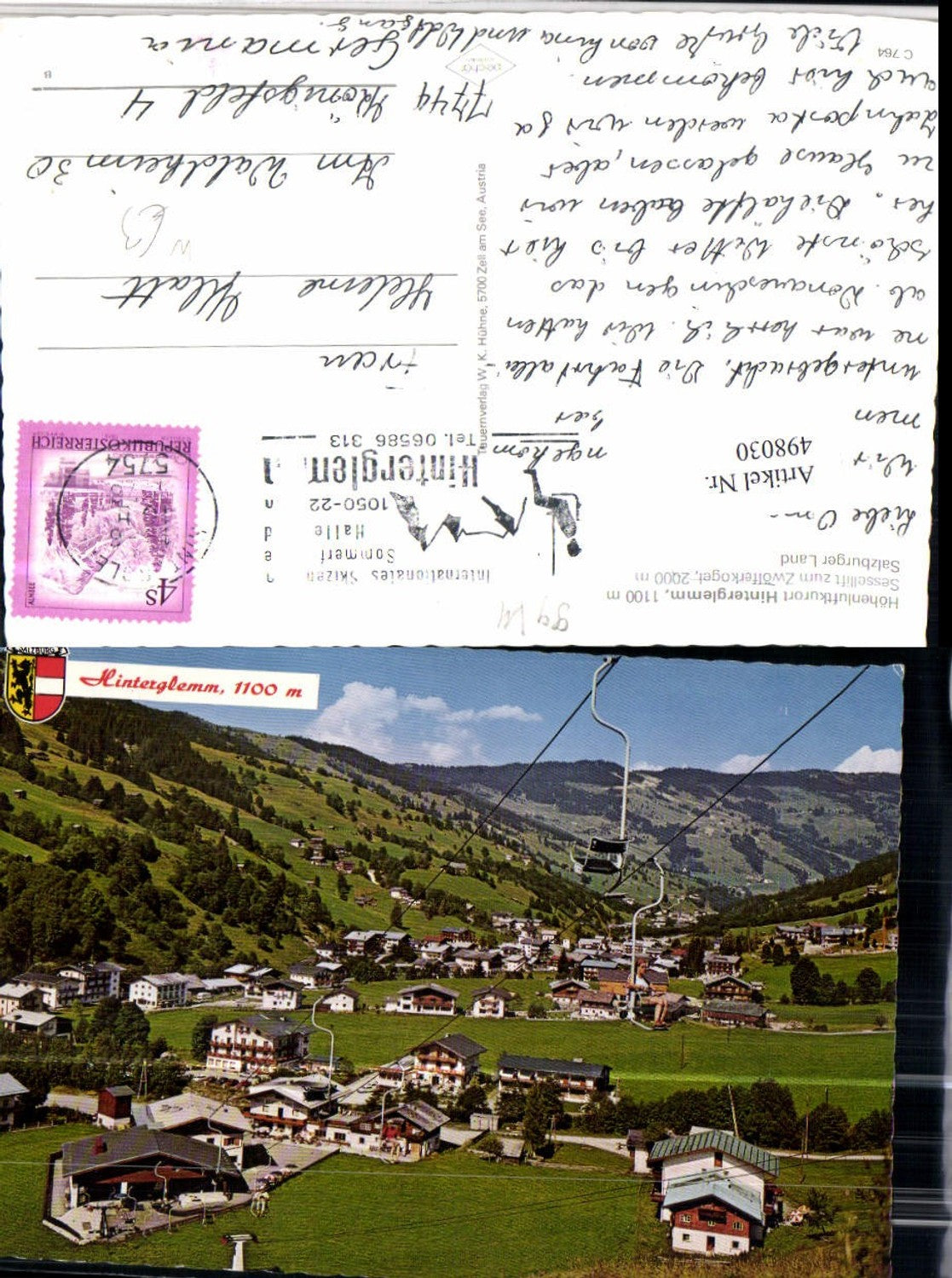 498030,Hinterglemm Teilansicht Sessellift Talstation