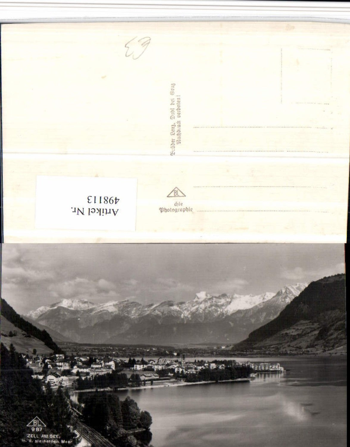 498113,Zell am See Totale geg. Steinerne Meer Bergkulisse