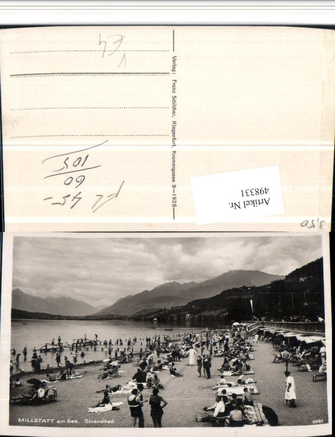 498331,Millstatt am See Strandbad Strandleben pub F. Schilcher 1081