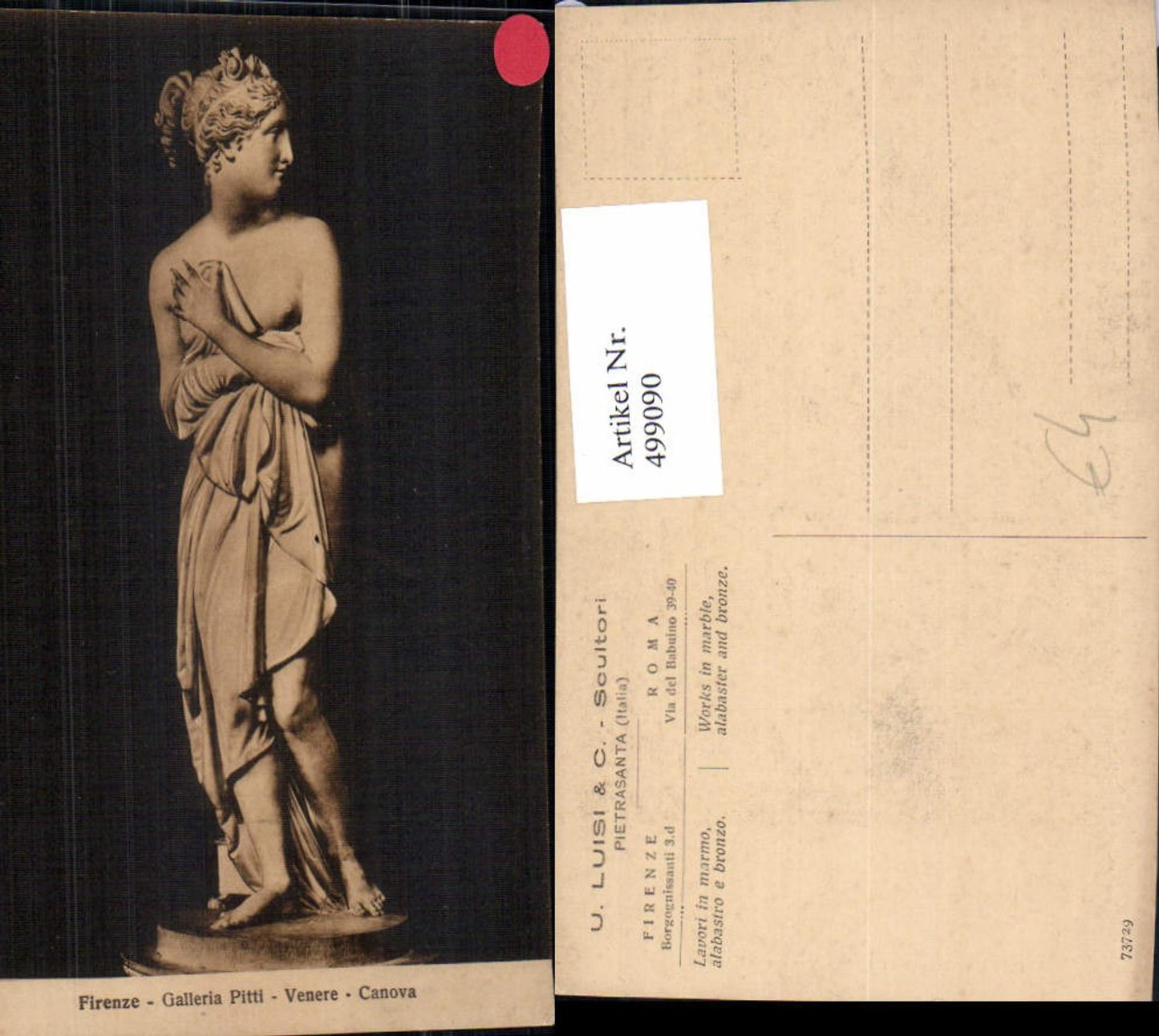 499090,Plastik Figur Skulptur Canova Venere Frau Barbusig Erotik