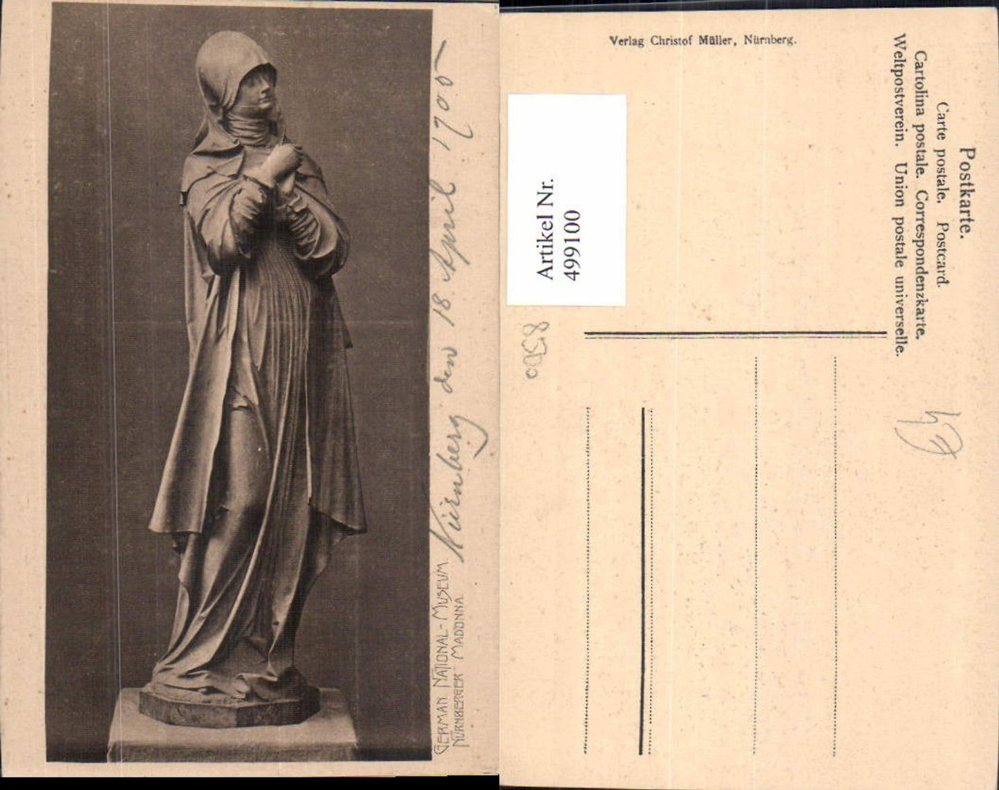 499100,Plastik Figur Skulptur Nürnberger Madonna Religion