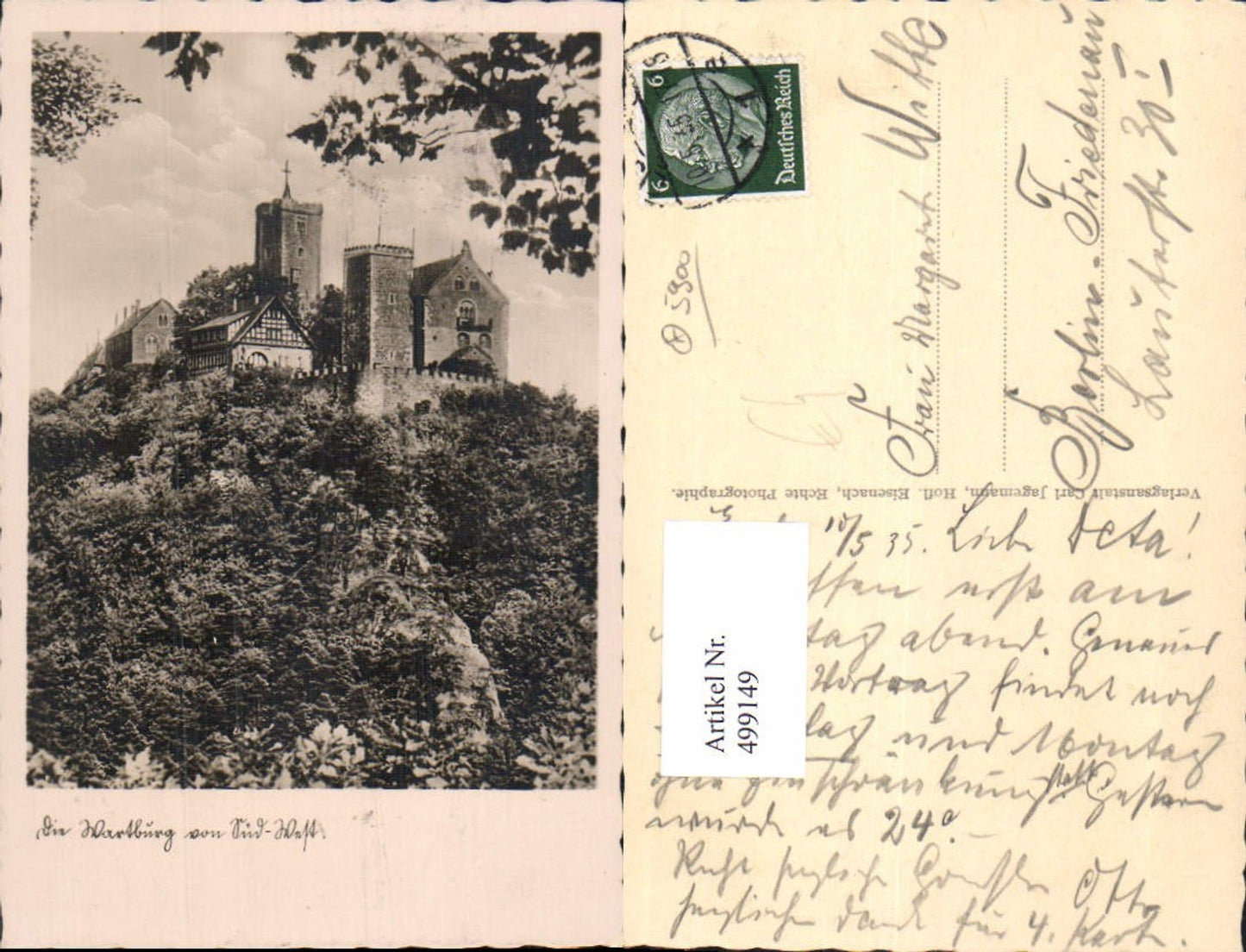 499149,Foto Ak Burg Wartburg Eisenach Süd-West