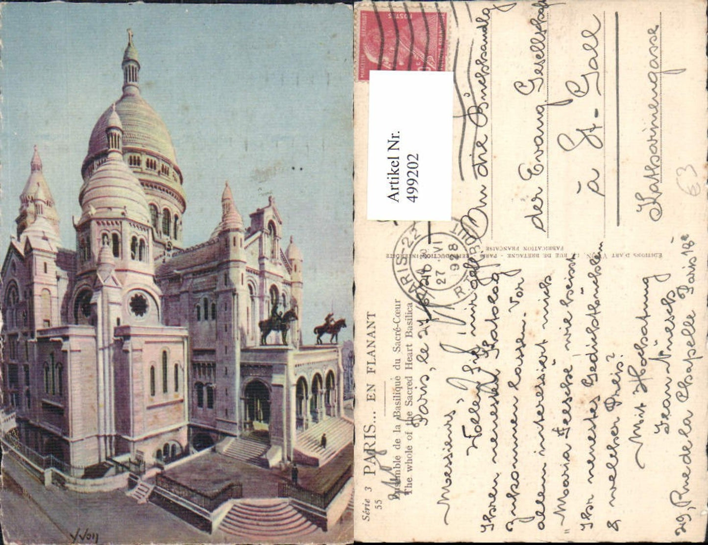 499202,Künstler Ak Yvon Paris Basilique du Sacre-Coeur Kirche Dom