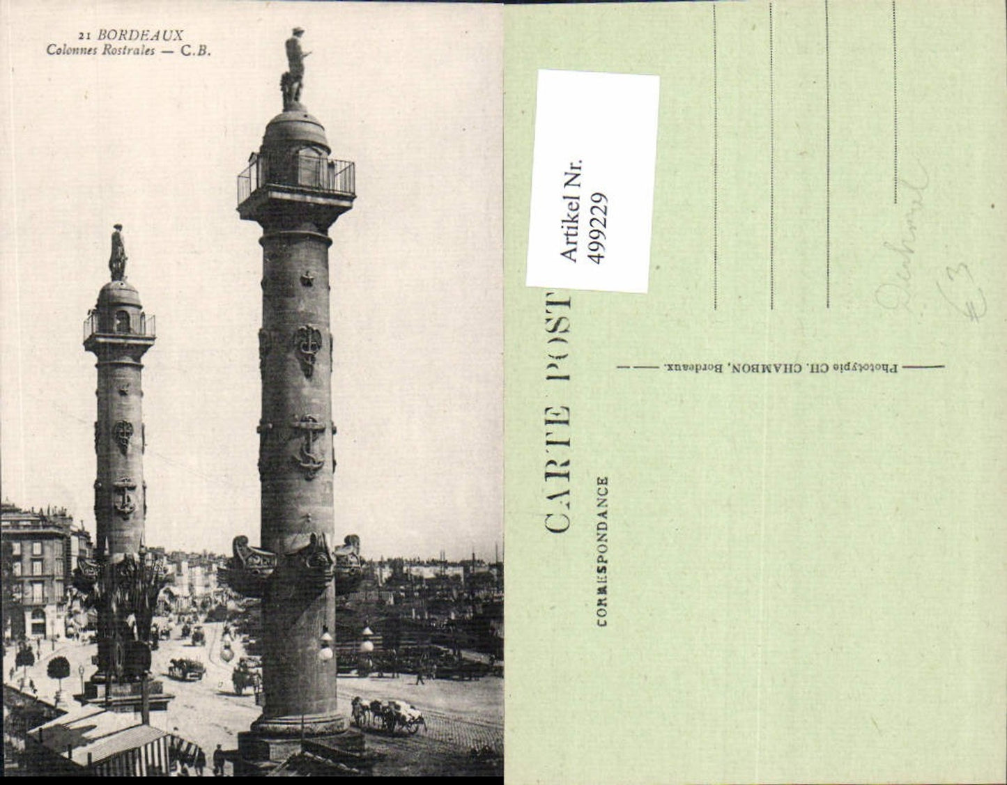 499229,Bordeaux Colonnes Rostrales Monument Denkmal