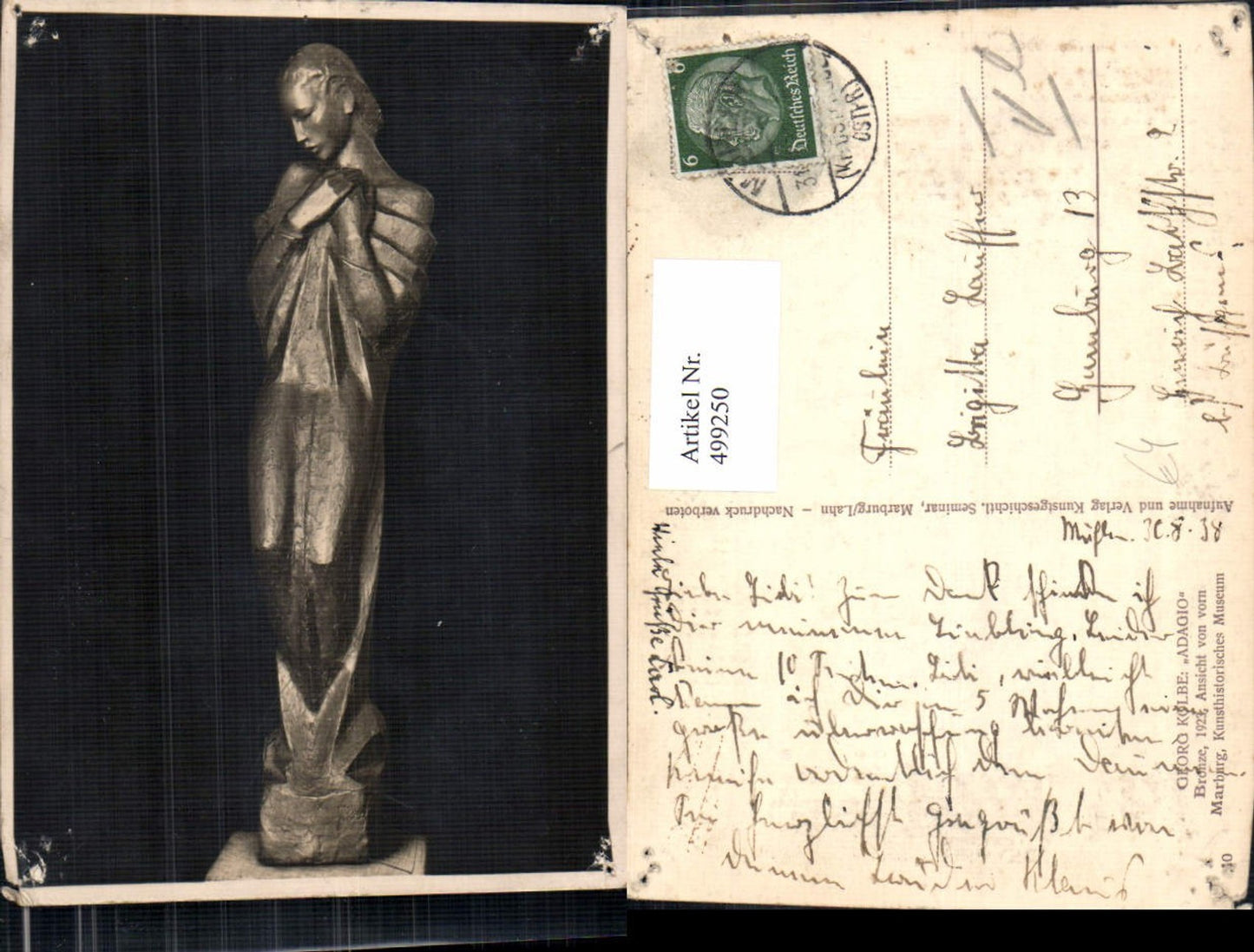 499250,Plastik Figur Skulptur Georg Kolbe Adagio