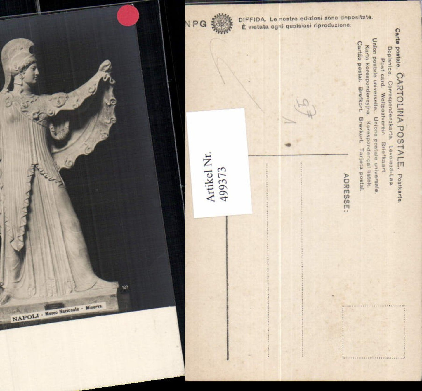499373,Plastik Figur Skulptur Minerva Napoli Museo Nationale pub NPG