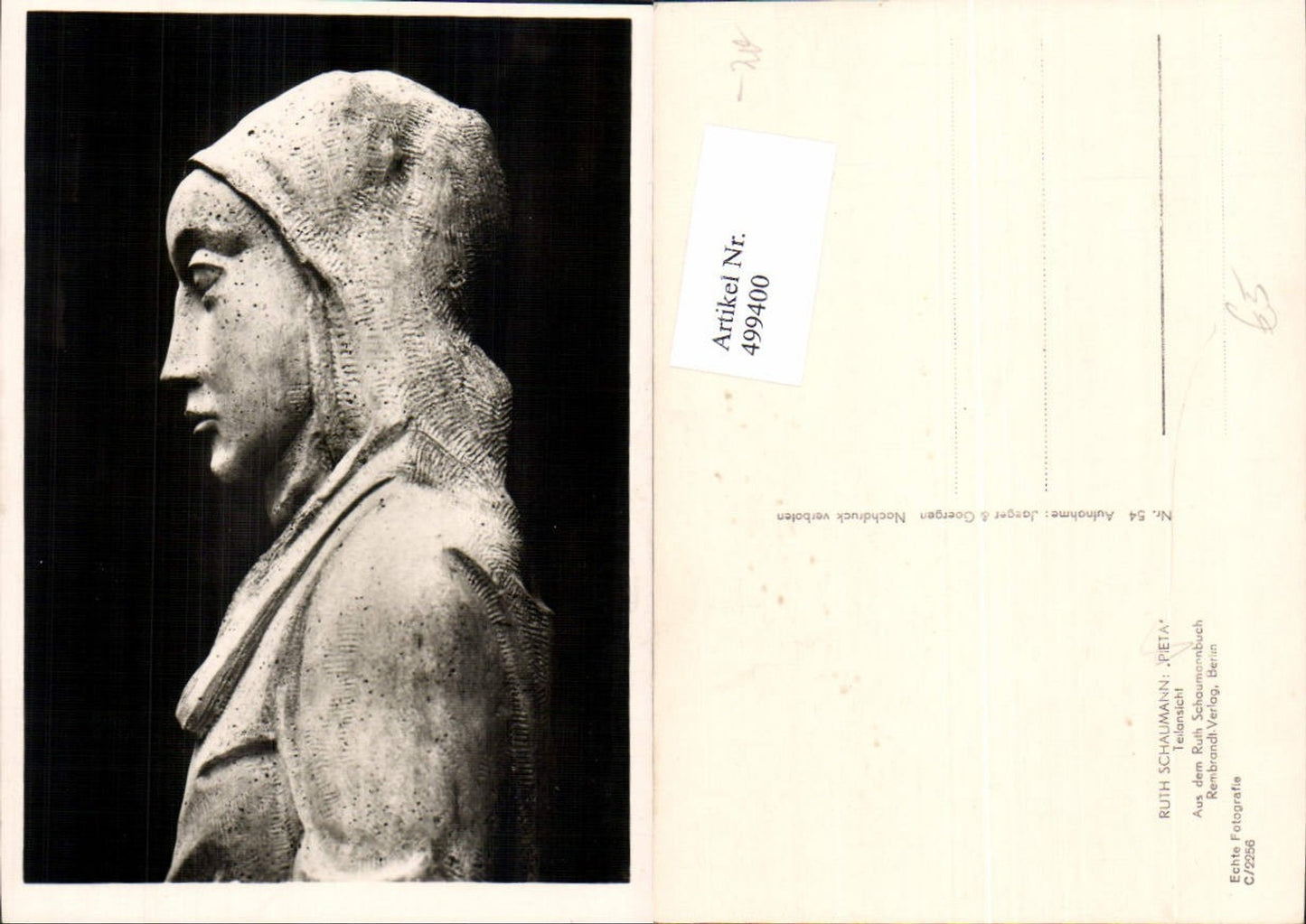 499400,Plastik Figur Skulptur Ruth Schaumann Pieta