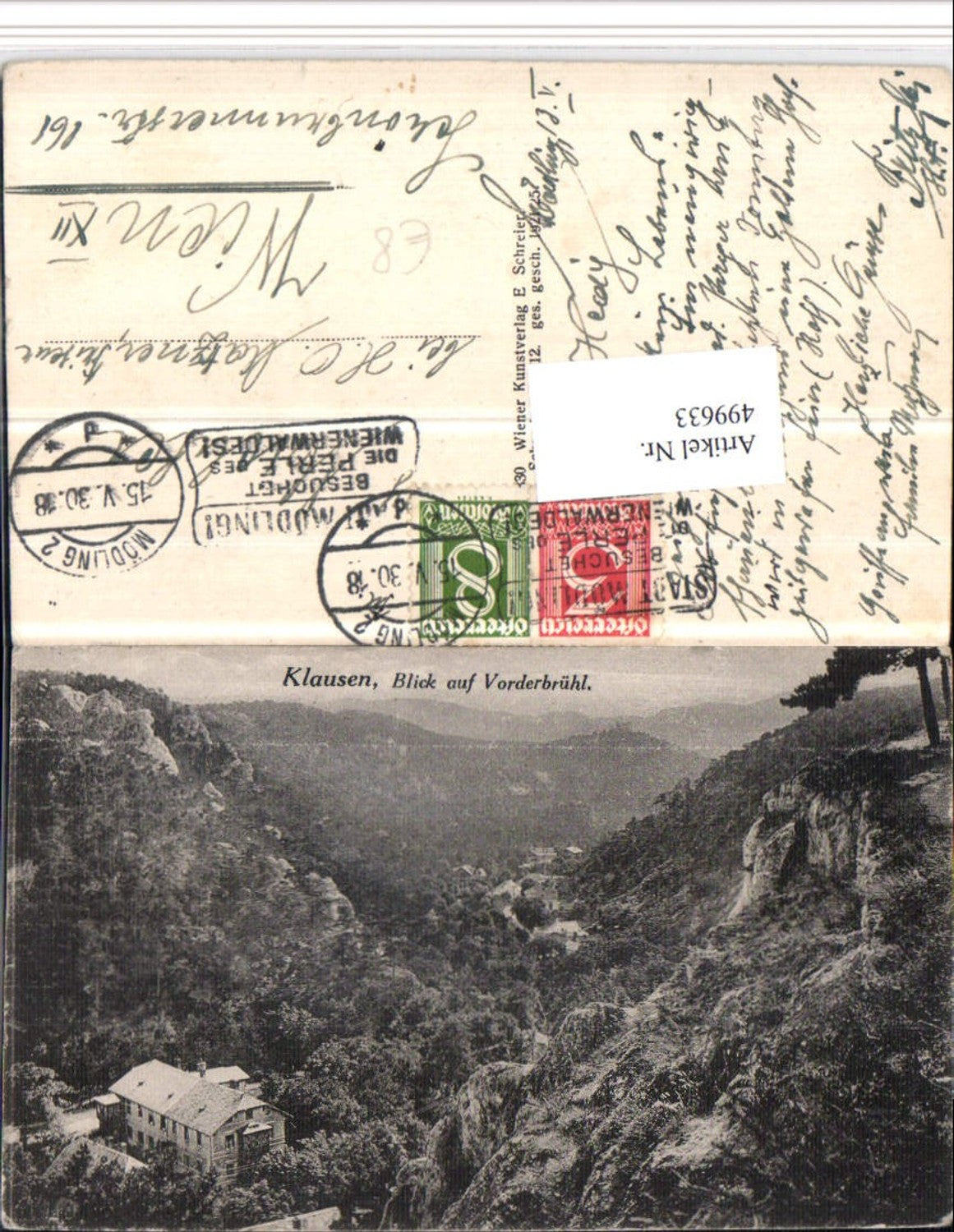 499633,Klausen Blick auf Vorderbrühl b. Baden