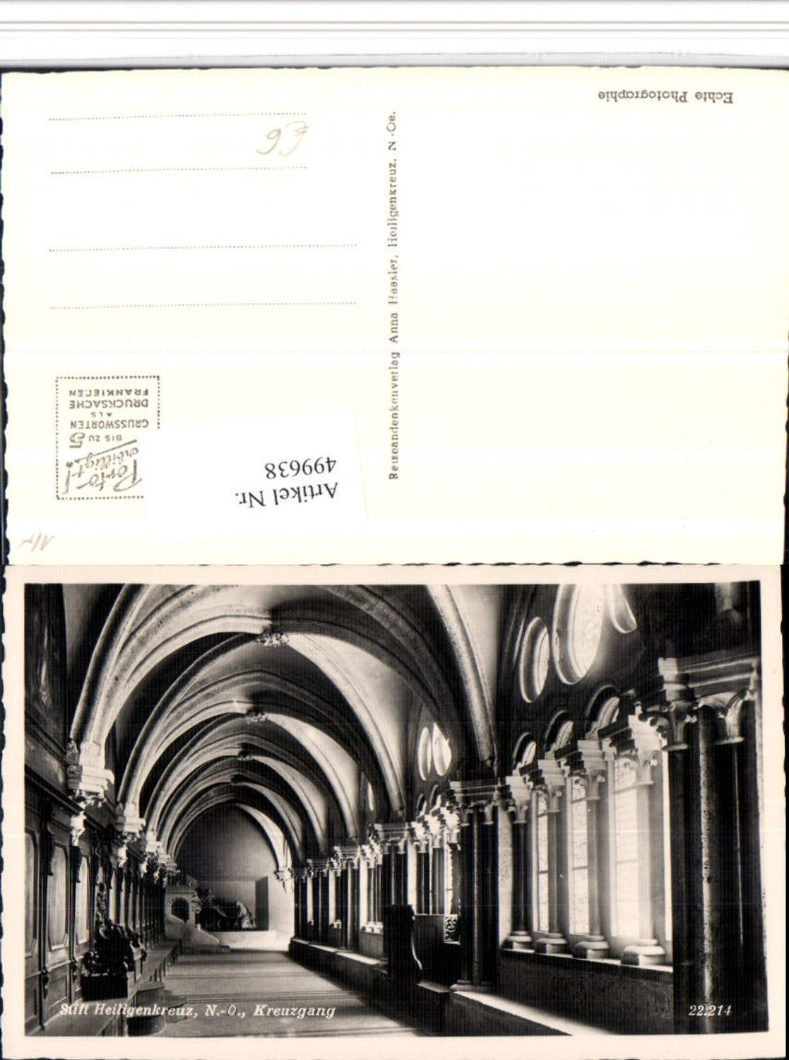 499638,Stift Heiligenkreuz Kreuzgang