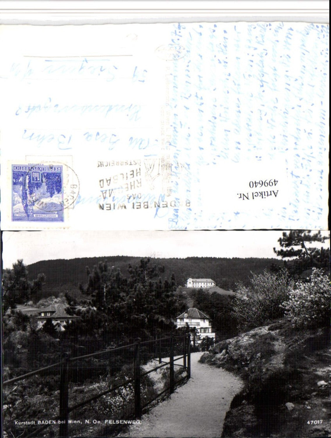 499640,Baden b. Wien Felsenweg Wegpartie