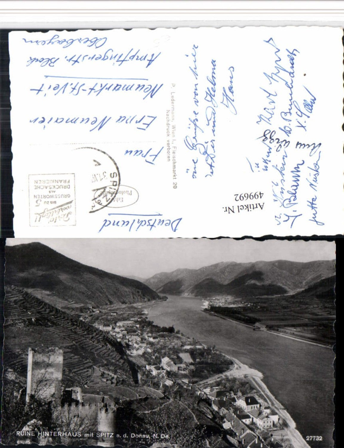 499692,Ruine Hinterhaus m. Spitz an d. Donau Teilansicht