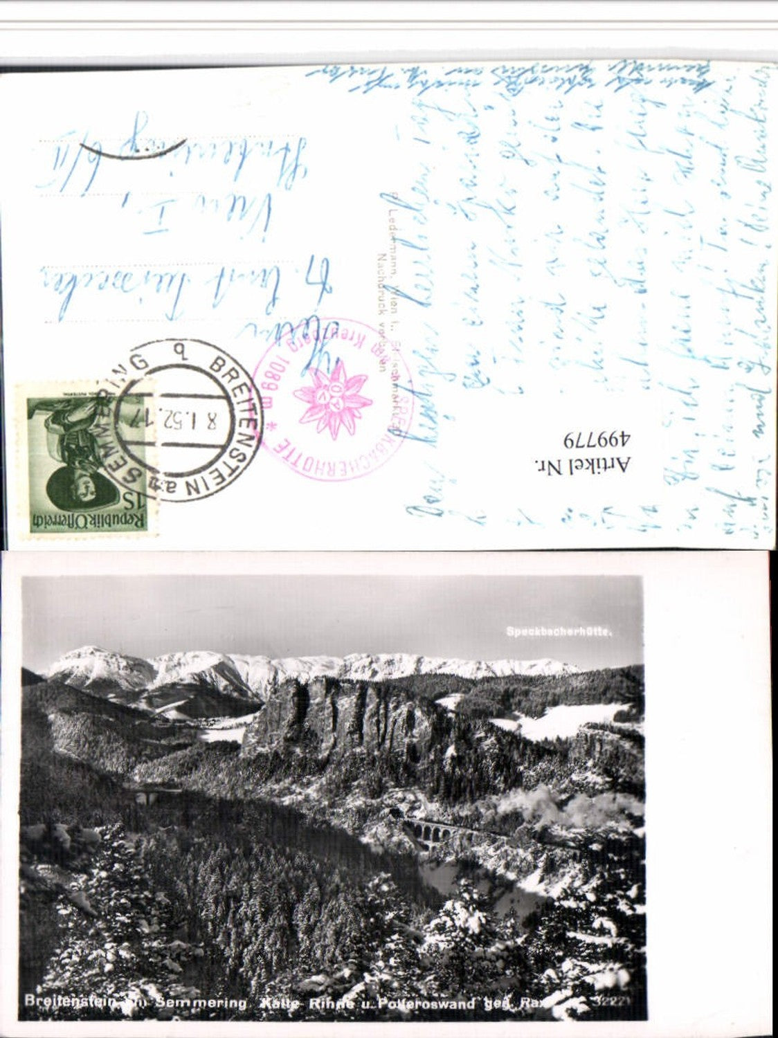 499779,Breitenstein am Semmering Kalte Rinne Viadukt Bergkulisse