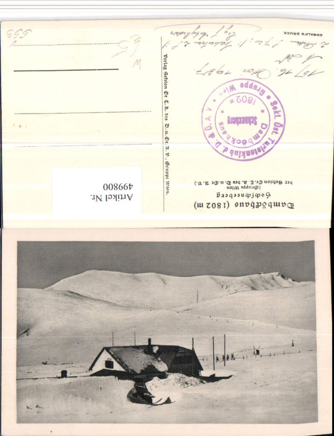 499800,Damböckhaus Berghütte am Schneeberg b. Puchberg