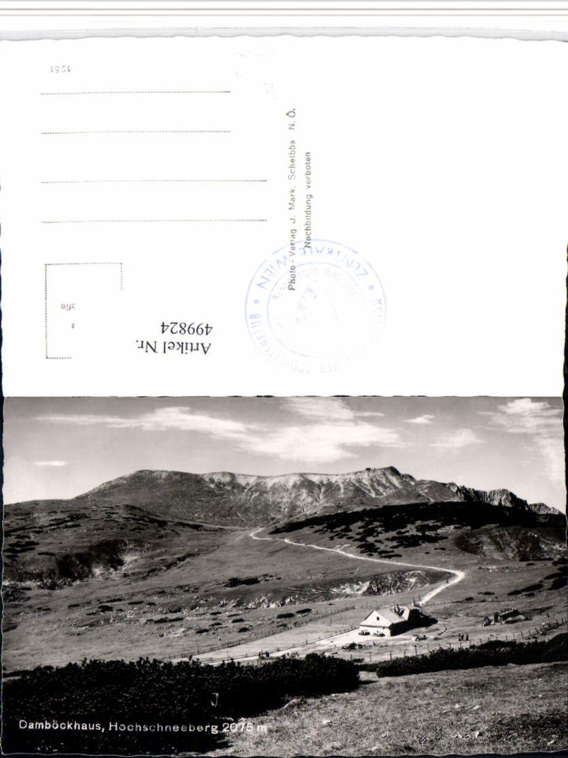 499824,Hochschneeberg Damböckhaus Berghütte b. Puchberg
