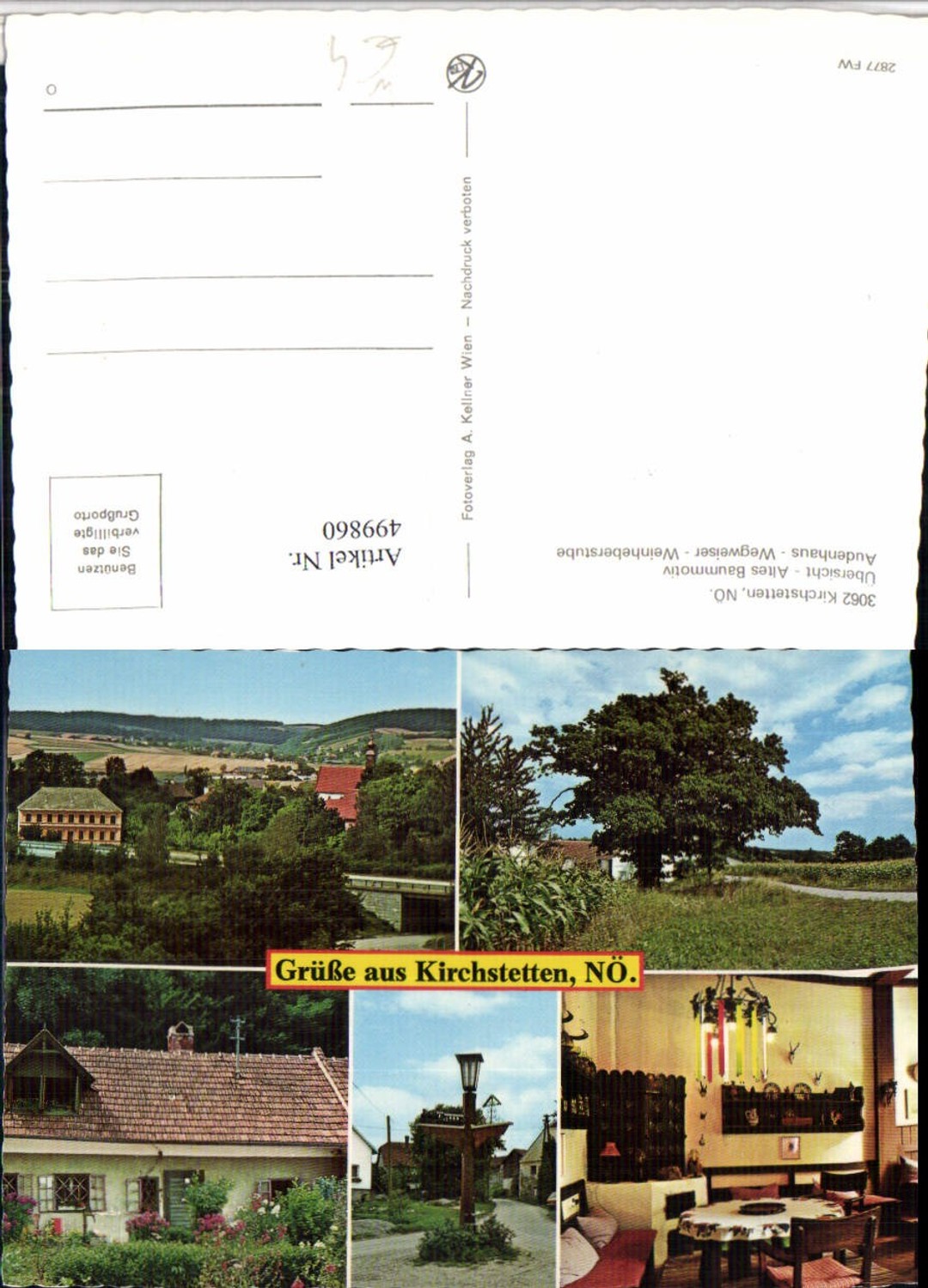 499860,Kirchstetten Teilansicht Audenhaus Wegweiser Mehrbildkarte