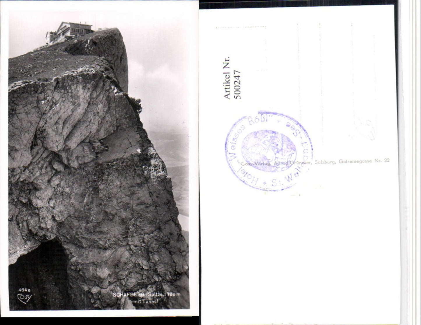 500247,Schafberg-Spitze Hotel m. Tunnel b. St. Wolfgang pub Cosy 464a