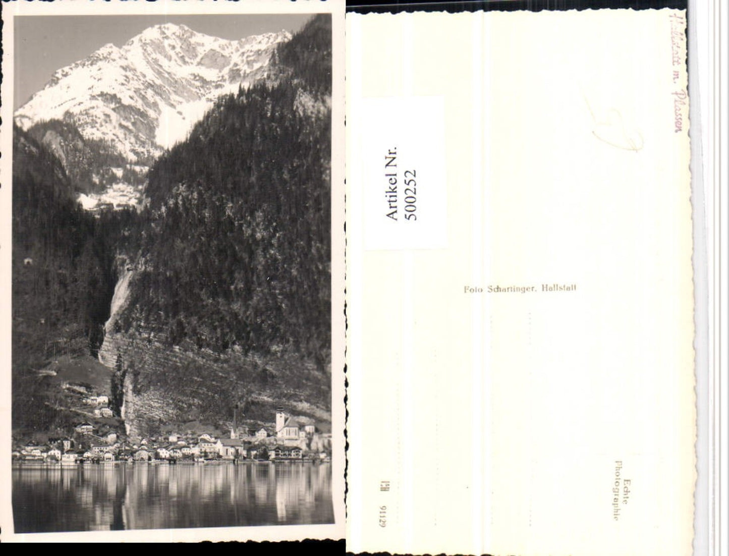 500252,Hallstatt Totale m. Plassen Bergkulisse