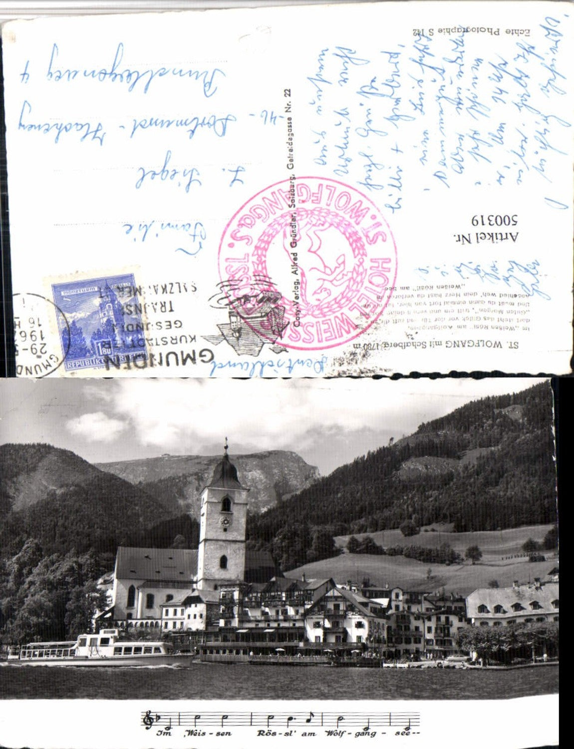 500319,St. Wolfgang Teilansicht Kirche Boot Liedzeile pub Cosy