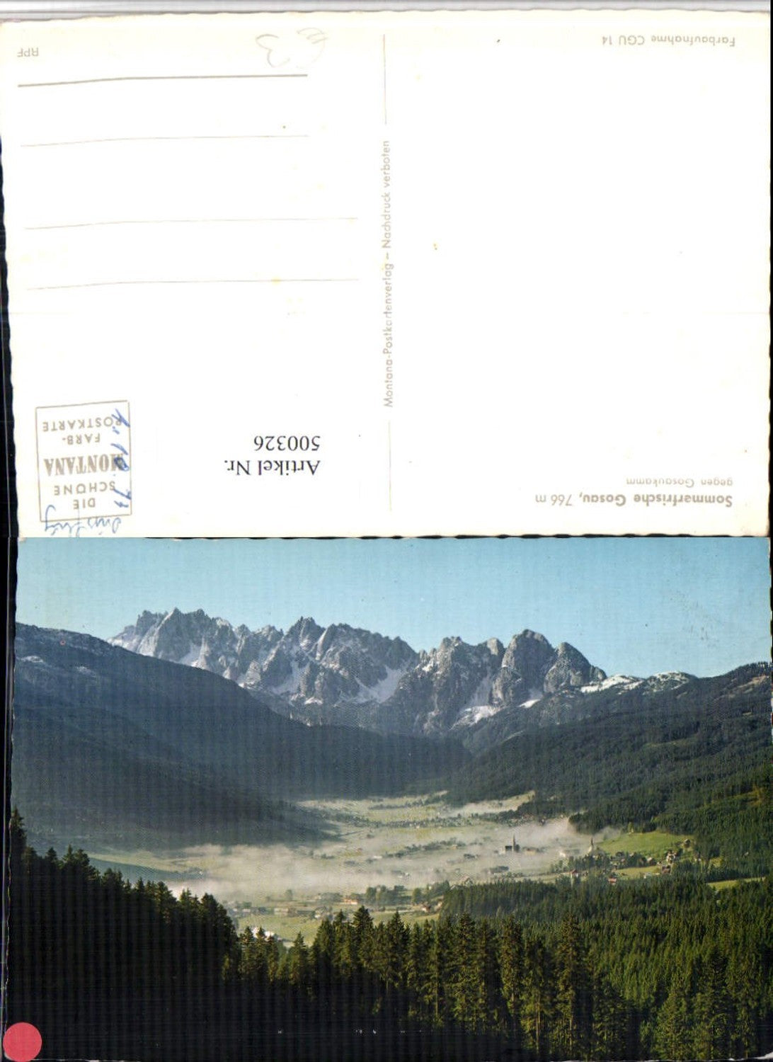 500326,Gosau Totale geg. Gosaukamm Bergkulisse