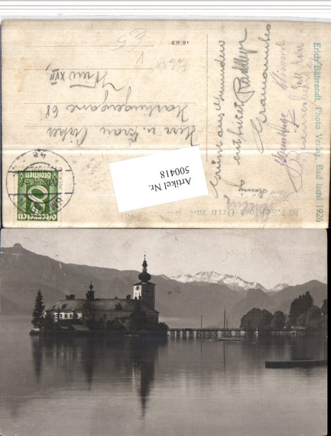 500418,Foto AK Gmunden Schloss Ort Orth pub Erich Bährendt