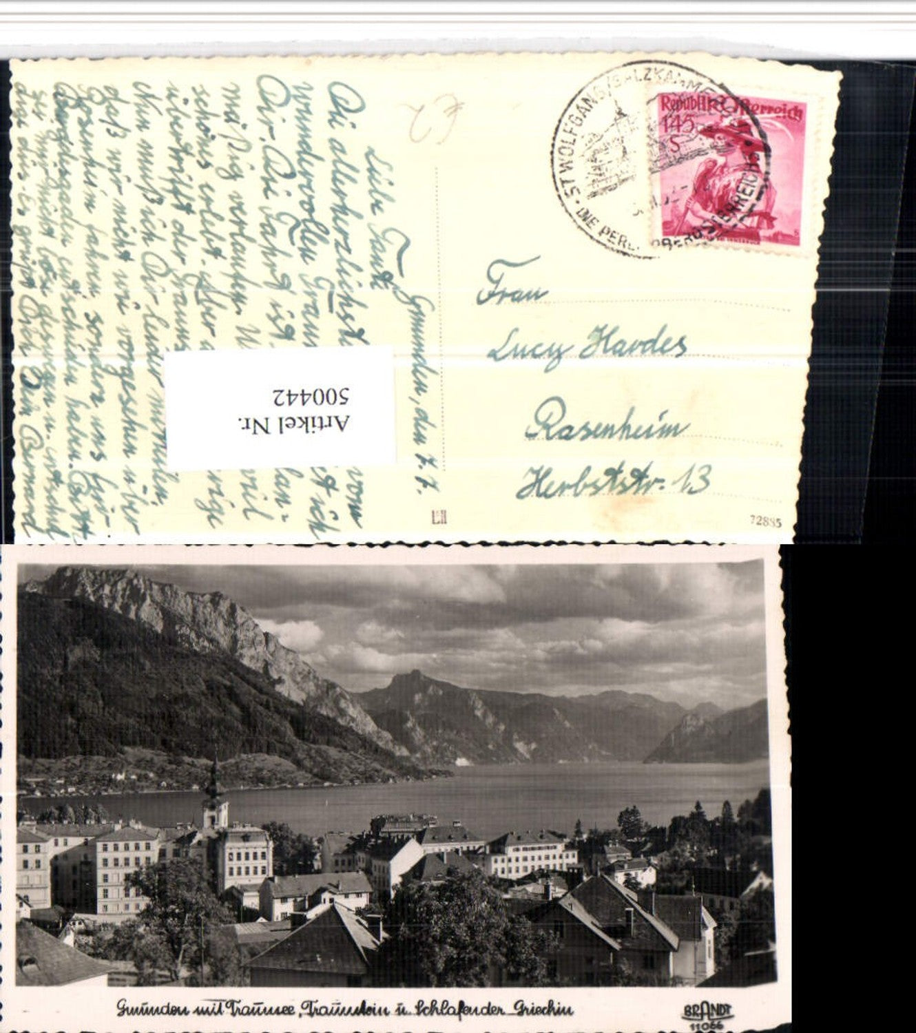 500442,Gmunden am Traunsee Teilansicht Bergkulisse pub Brandt 11066