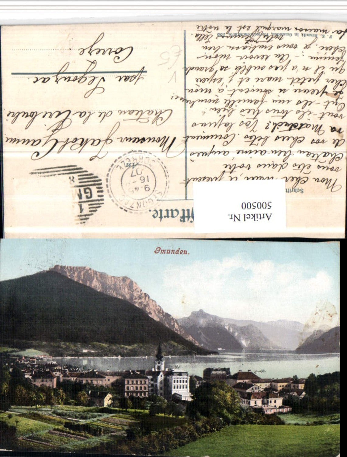 500500,Gmunden Teilansicht Bergkulisse pub F.E. Brandt 133