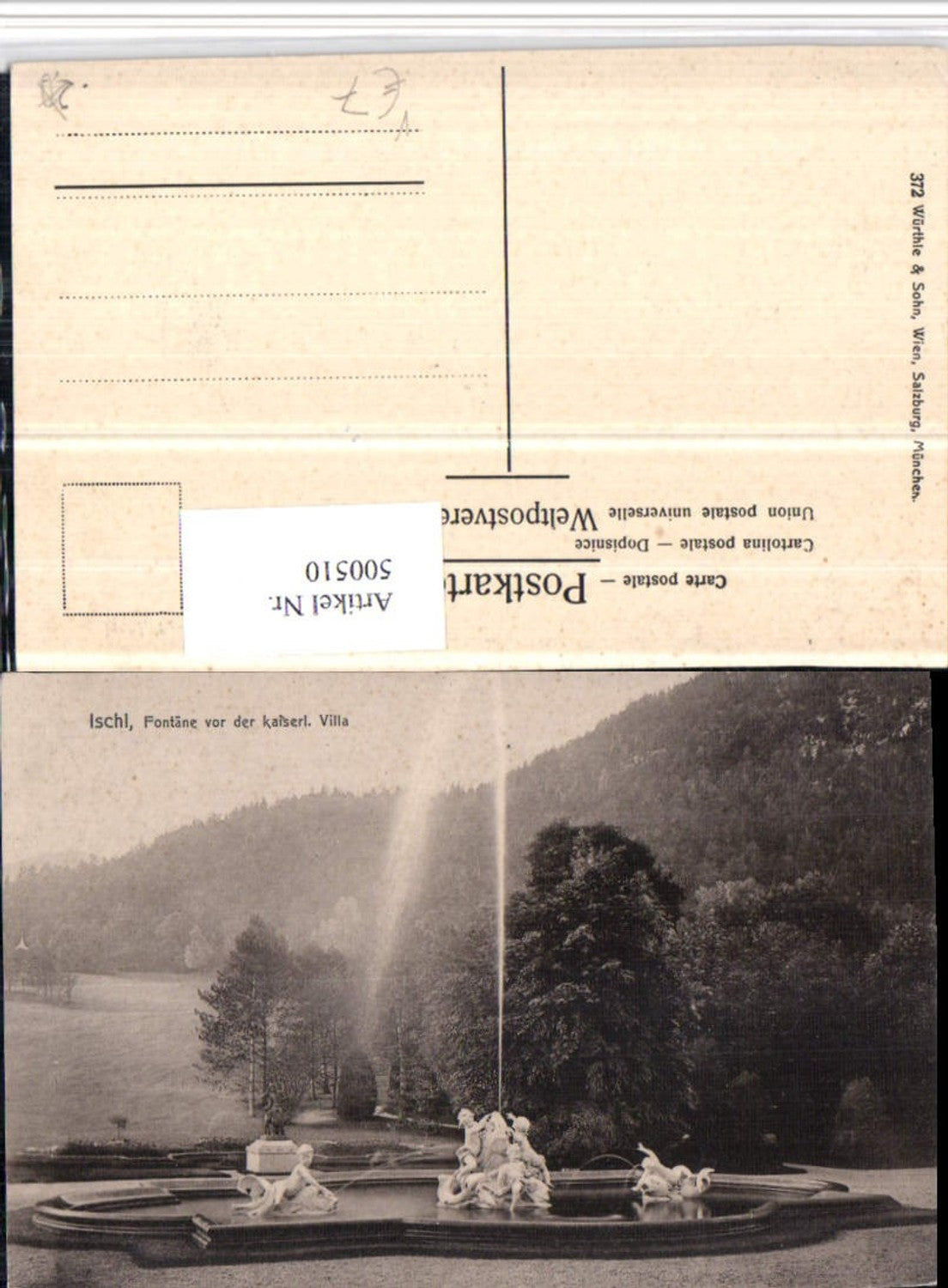 500510,Bad Ischl Fontäne Brunnen pub Würthle & Sohn 372