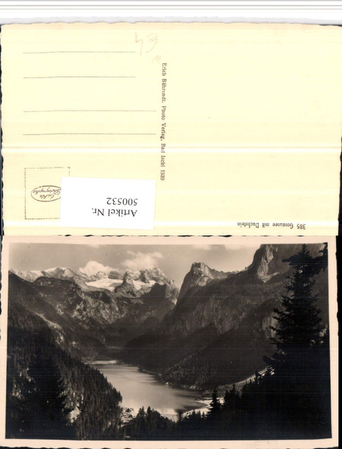500532,Gosausee See b. Gosau m. Dachstein Bergkulisse