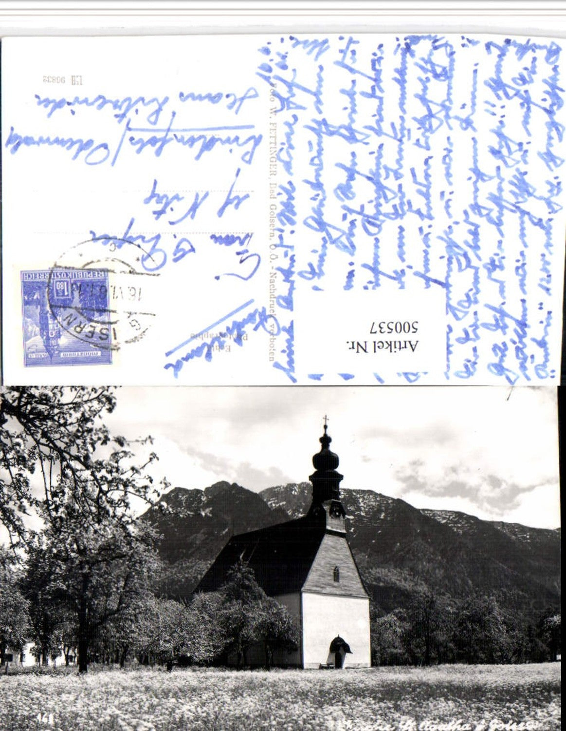 500537,Goisern Kirche St. Agatha Bergkulisse