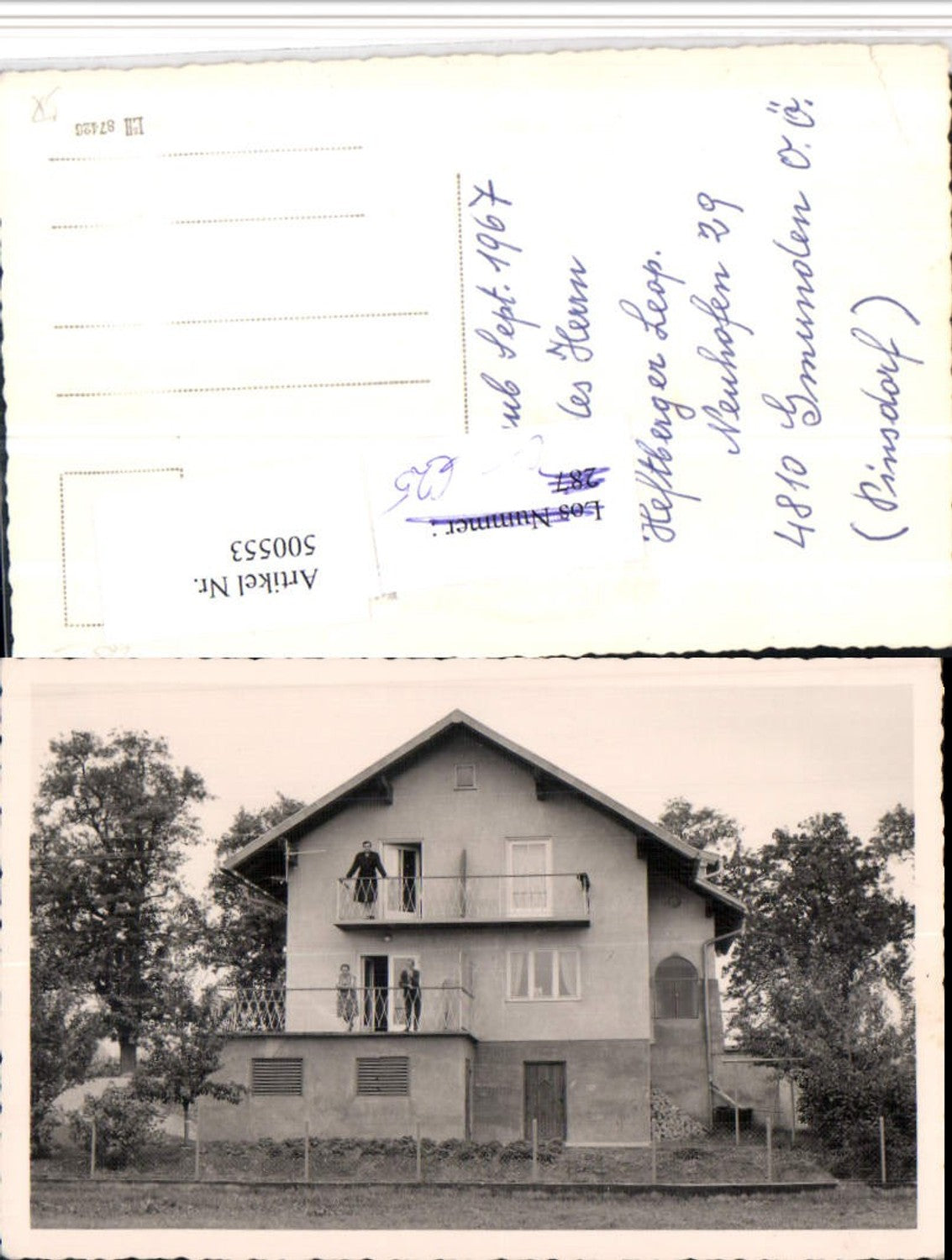 500553,Foto AK Gmunden Neuhofen 29 Haus Fam. Heftberger