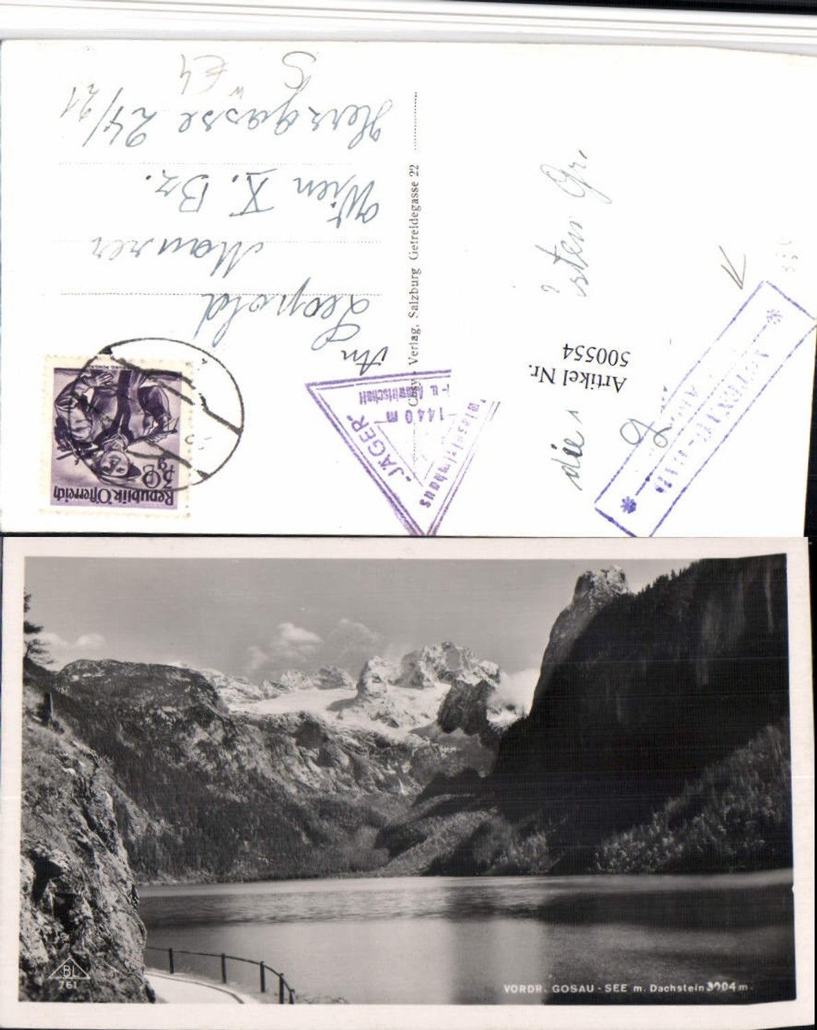 500554,Vorderer Gosausee b. Gosau m. Dachstein Bergkulisse