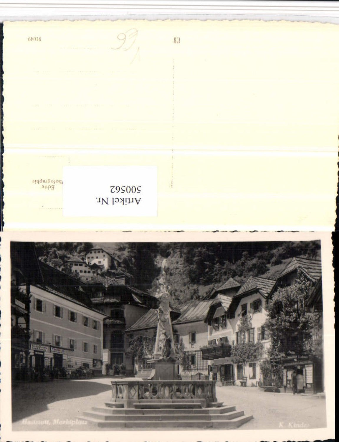 500562,Hallstatt Marktplatz Brunnen pub K. Kinder