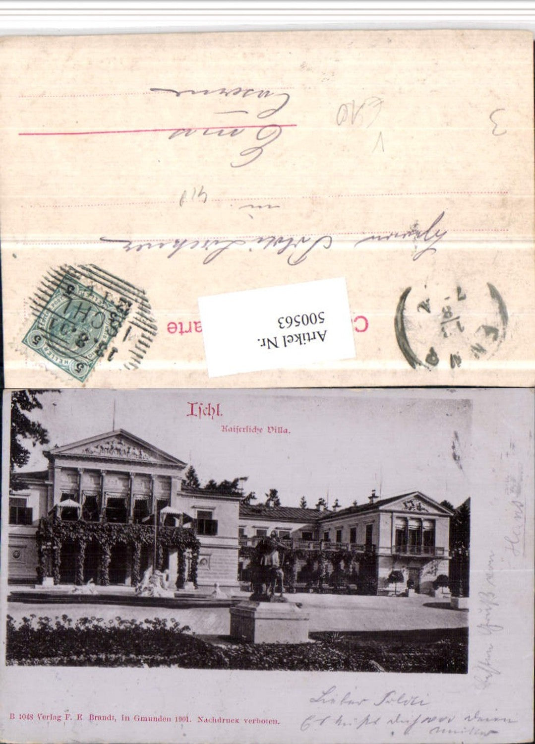 500563,Bad Ischl Kaiserliche Villa pub F.E. Brandt B1048