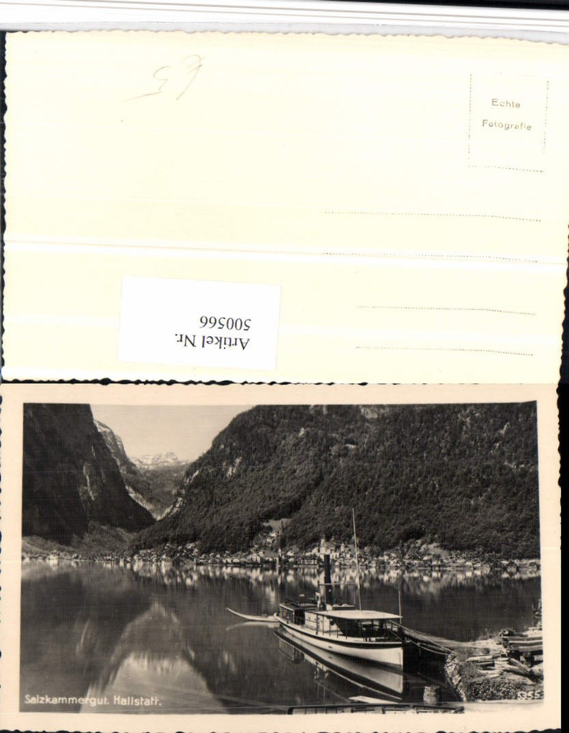 500566,Hallstatt am See Totale Bergkulisse Dampfer