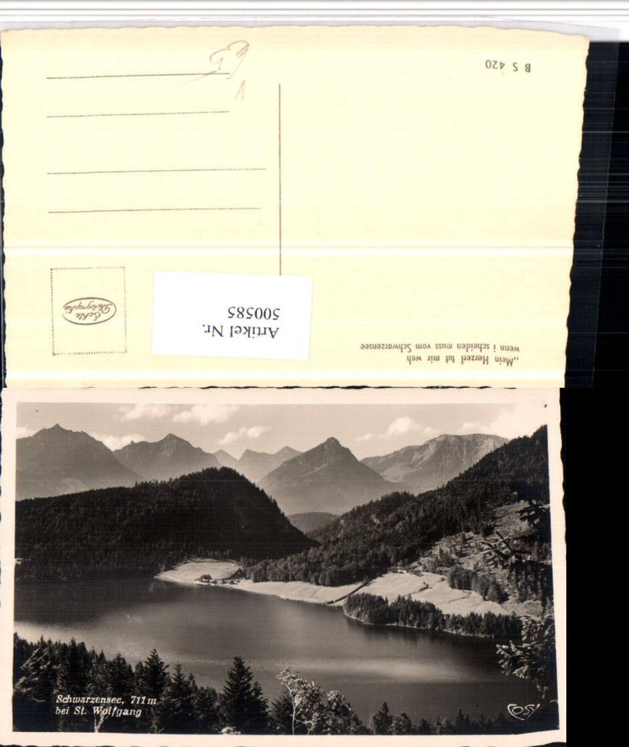 500585,Schwarzensee See b. St. Wolfgang Bergkulisse pub Cosy