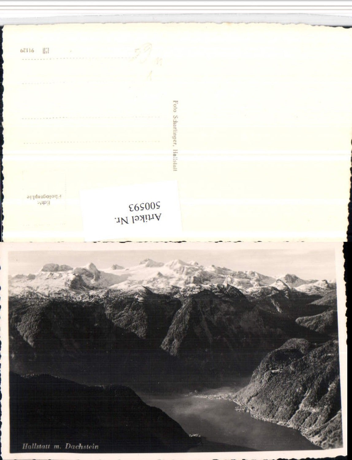 500593,Hallstatt Totale m. Dachstein Bergkulisse pub Foto Schartinger