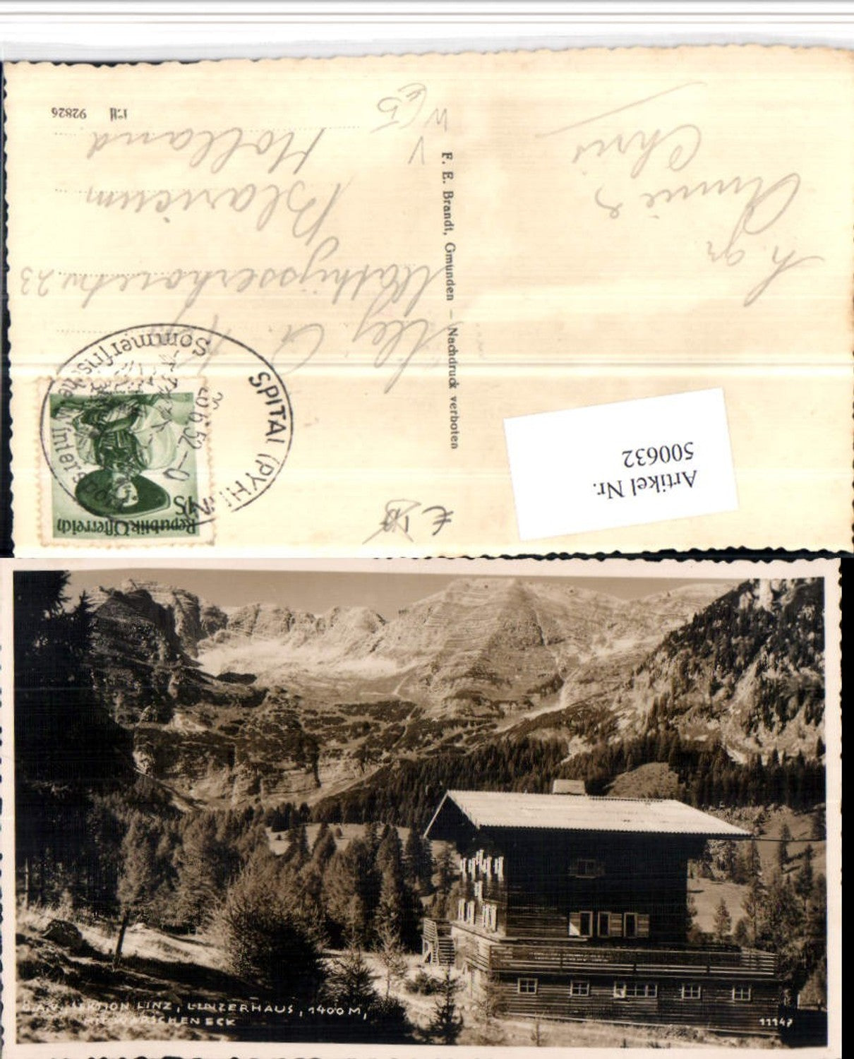 500632,Linzerhaus b. Spital am Pyhrn Bergkulisse pub F.E. Brandt 11147