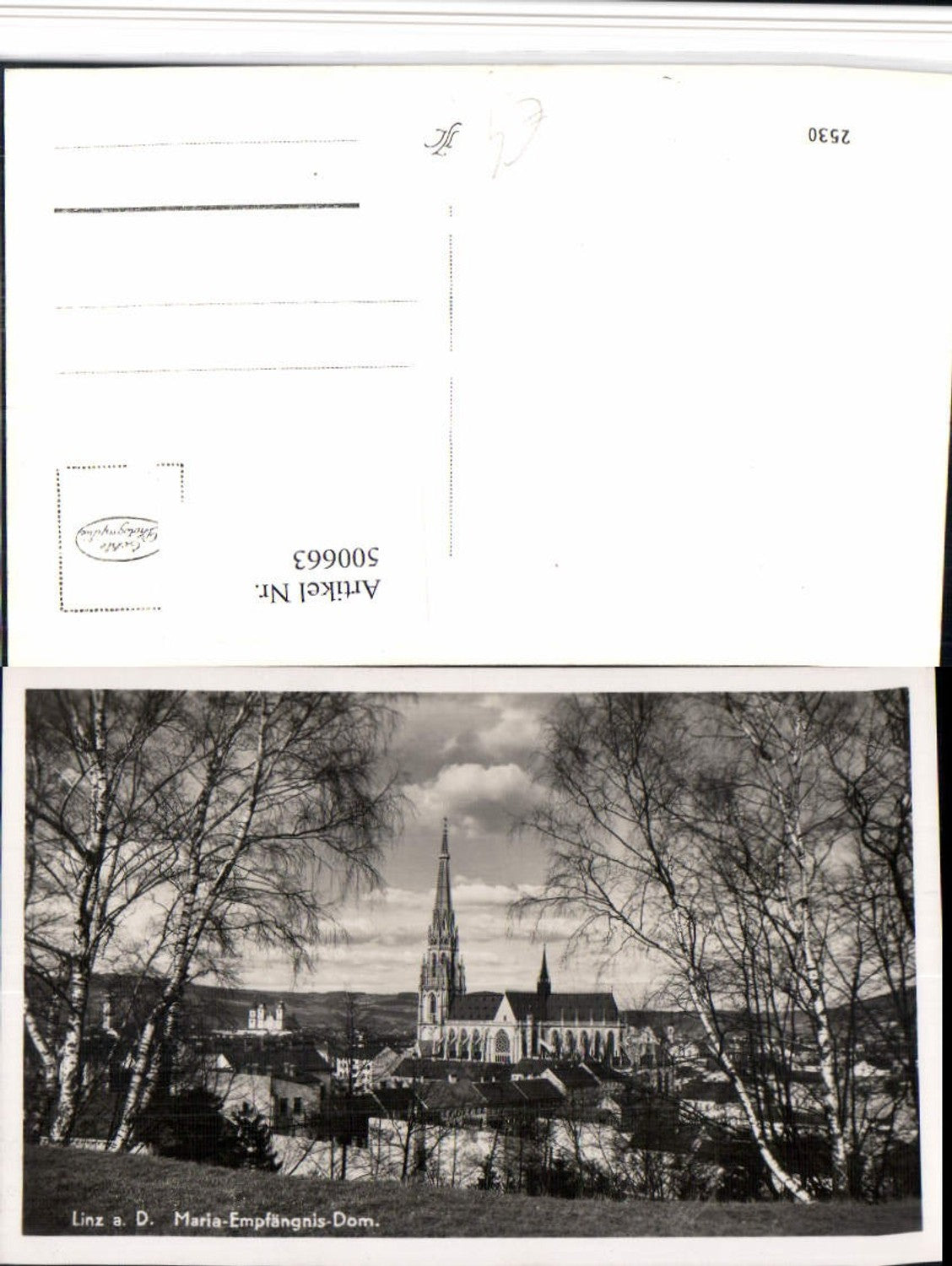 500663,Linz an d. Donau Teilansicht m. Maria Empfängnis-Dom