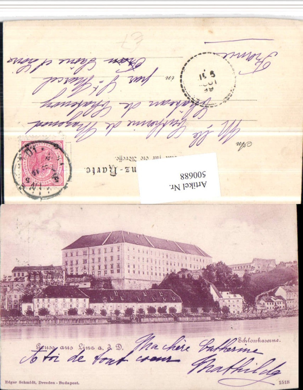 500688,Gruß aus Linz an d. Donau Schlosskaserne