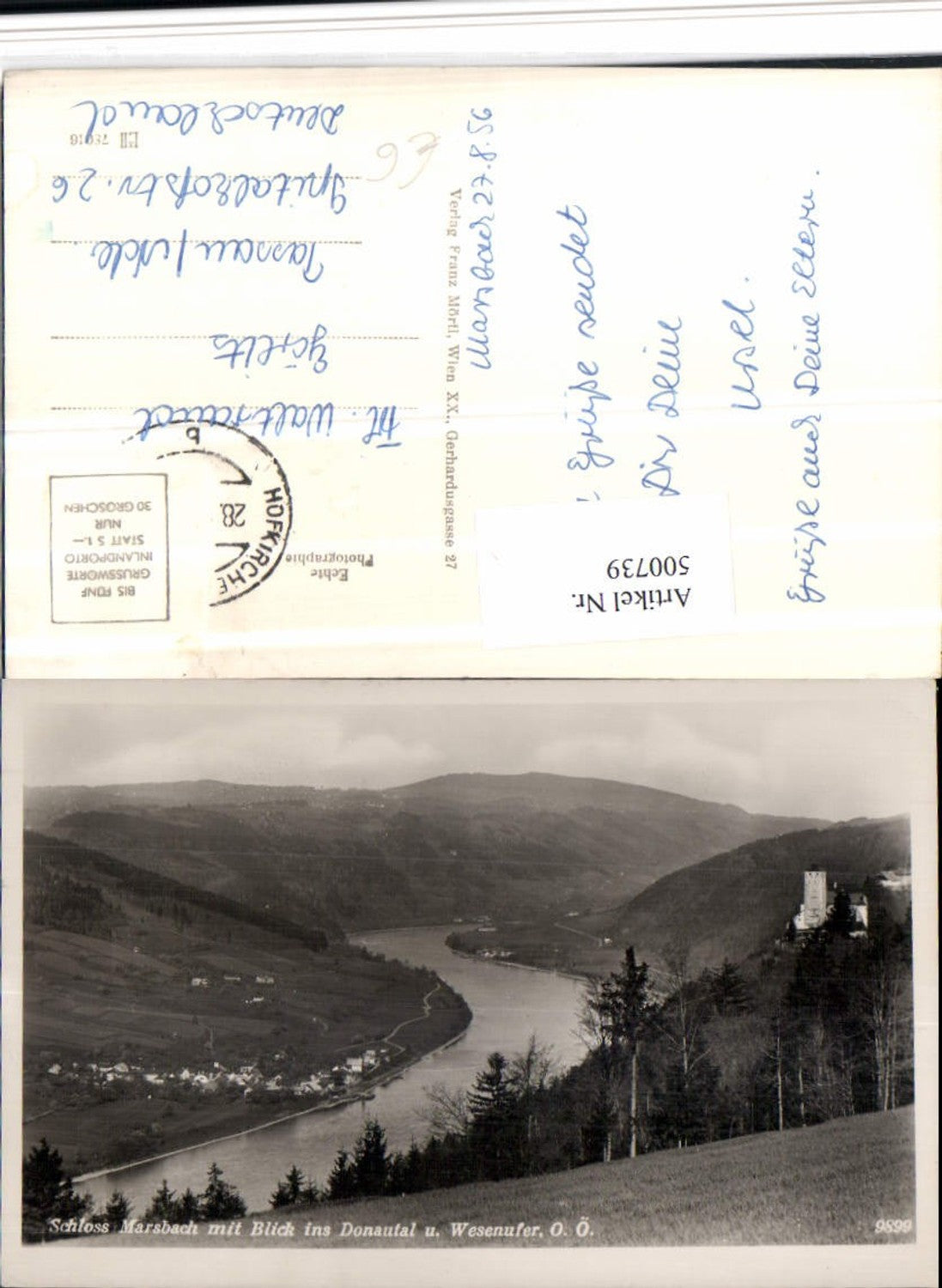 500739, Marsbach Castle near Hofkirchen with a view into the Danube Valley