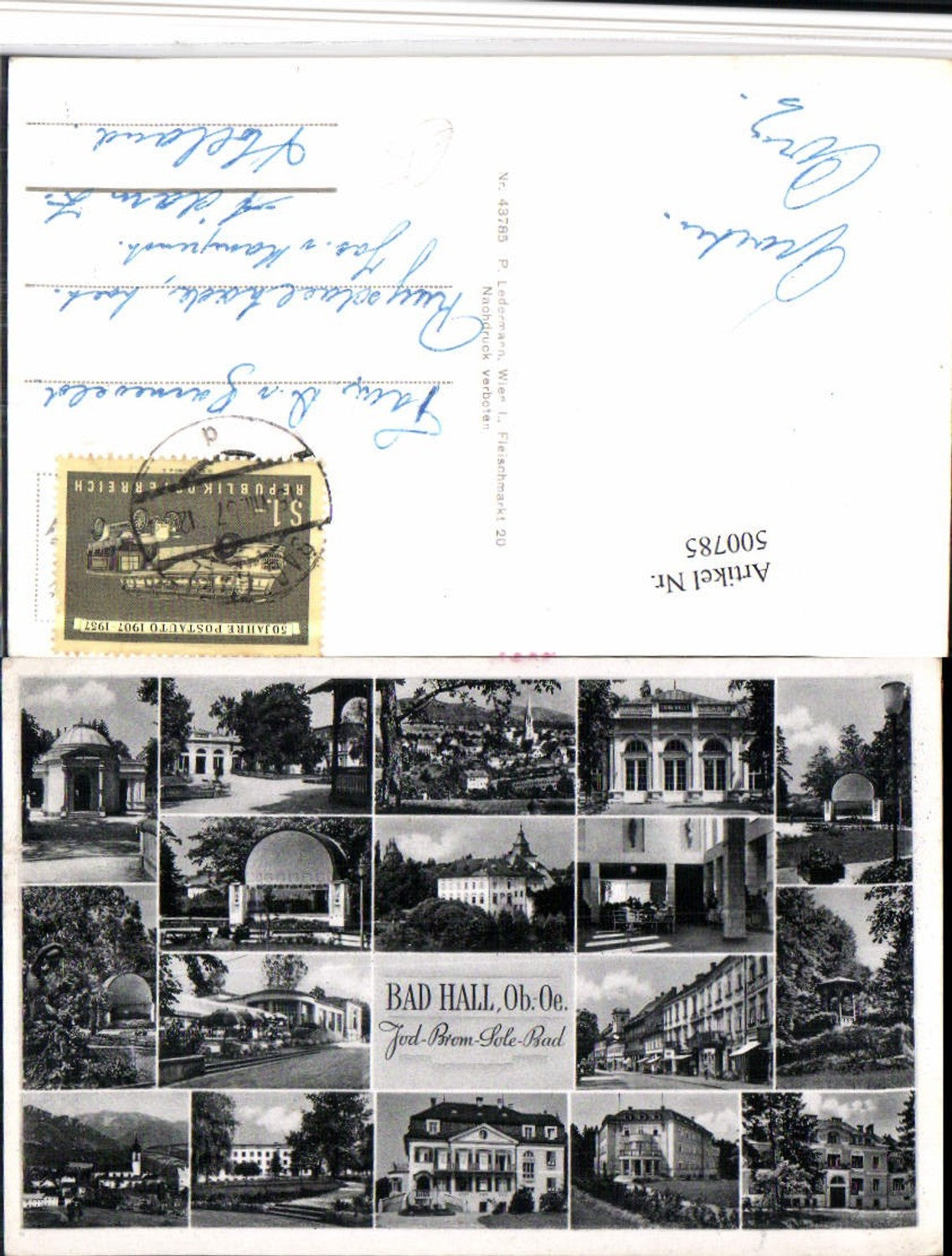 500785,Bad Hall Totale Kurhaus Kurpark Pavillon Mehrbildkarte