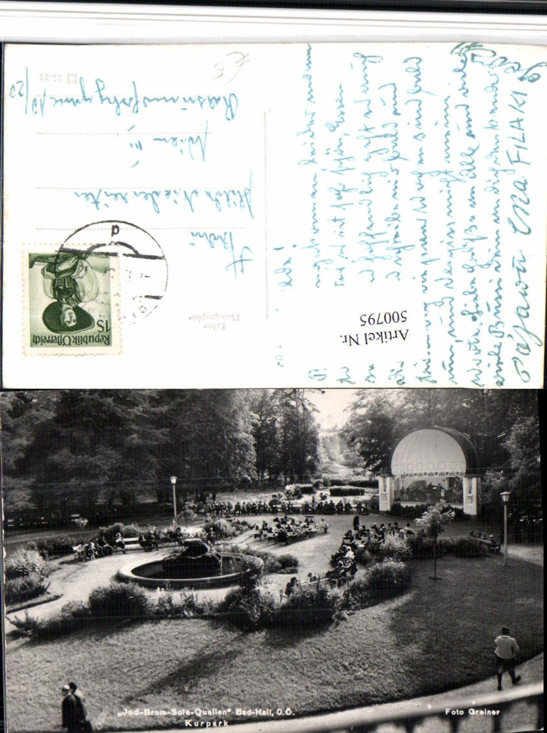 500795,Bad Hall Kurpark Brunnen Musikpavillon