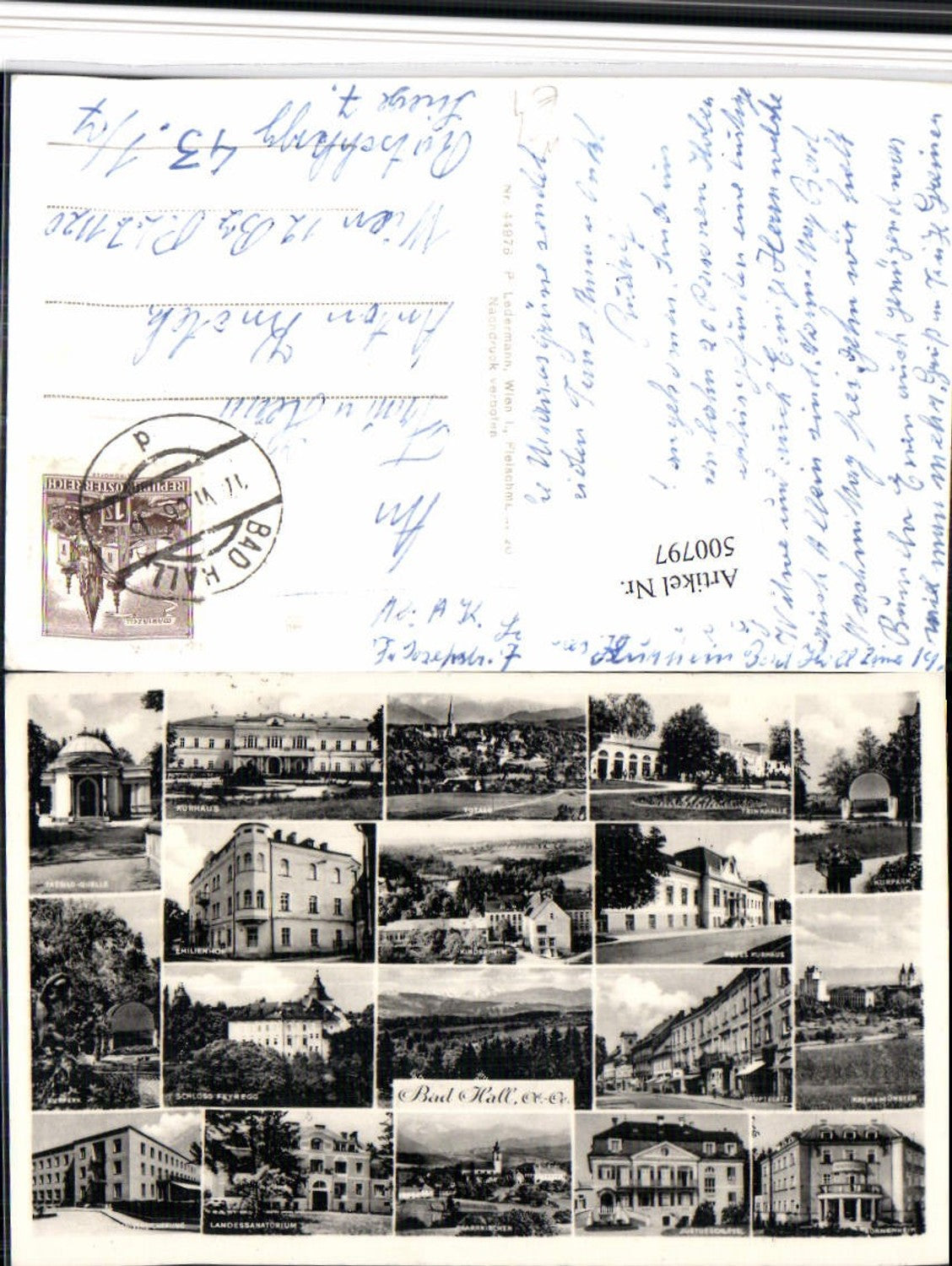 500797,Bad Hall Totale Kurhaus Kurpark Schloss Mehrbildkarte