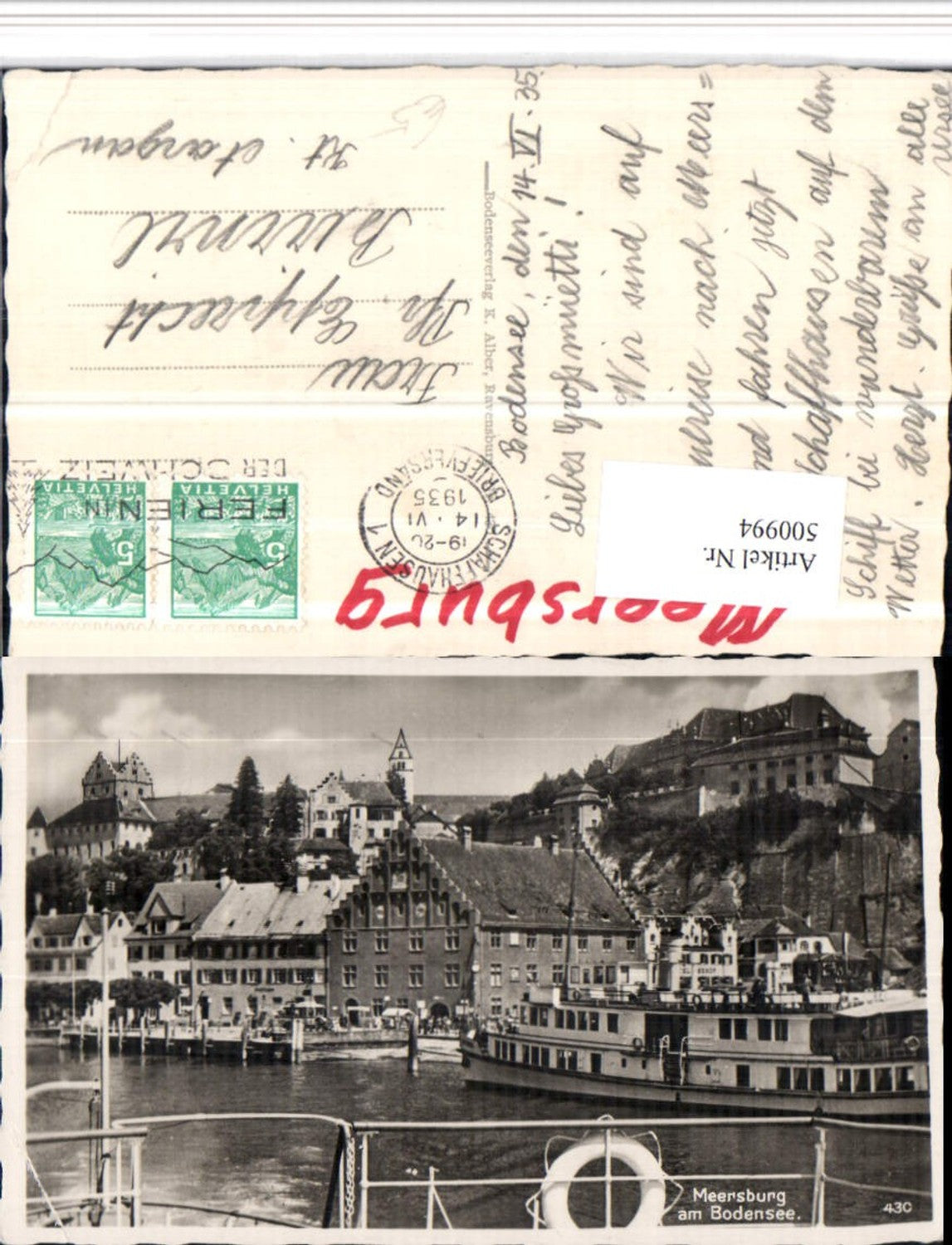 500994,Meersburg am Bodensee Teilansicht Dampfer