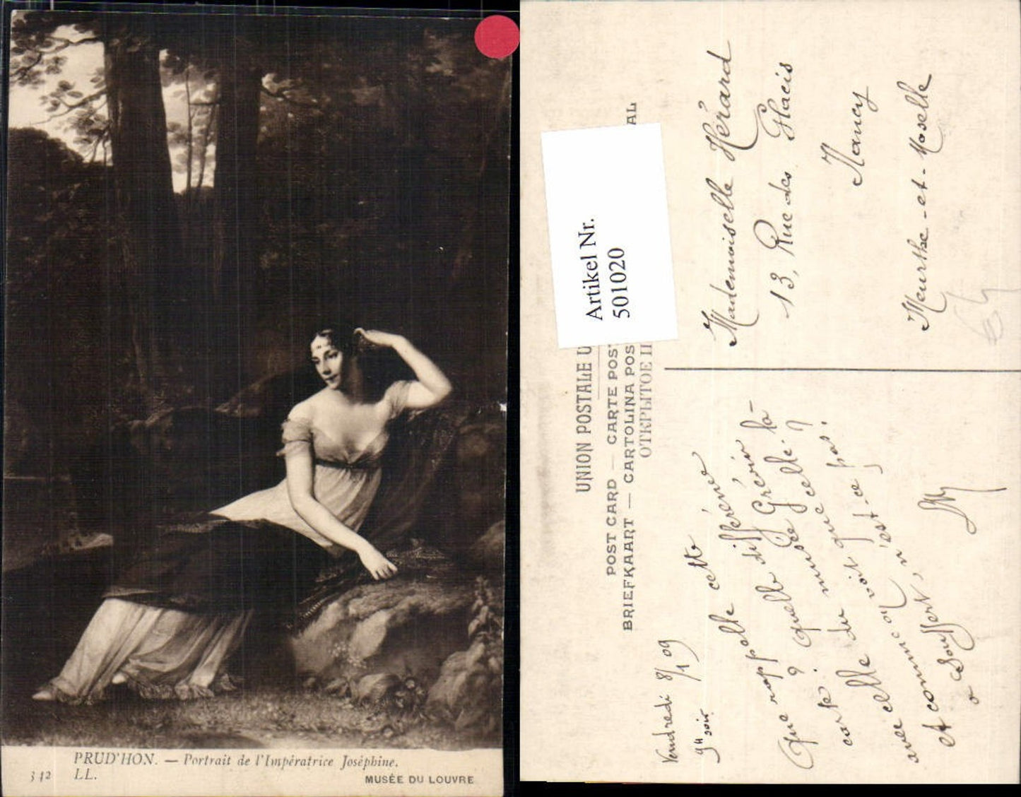 501020,Künstler Ak Prud Hon Portrait de l Imperatrice Josephine Adel Monarchie