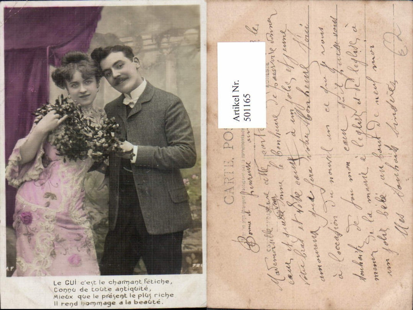 501165,Paar Liebe Mistelzweig Text