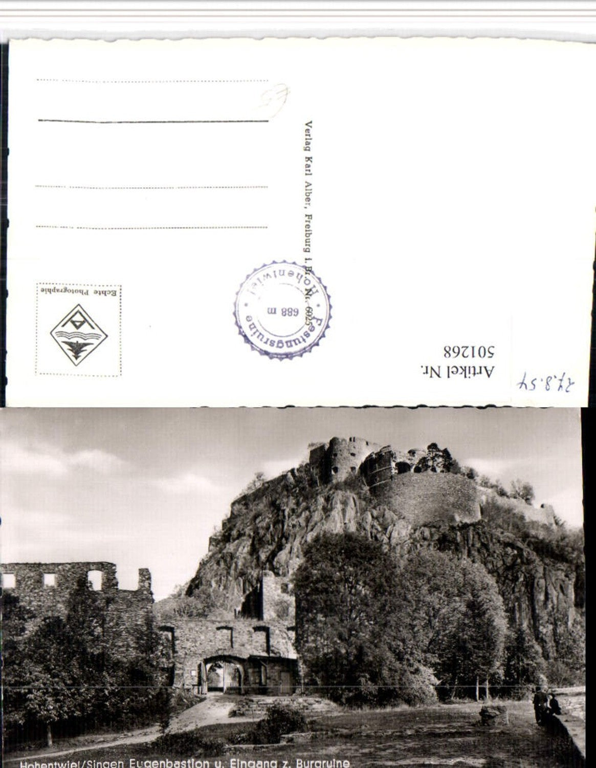501268,Hohentwiel b. Singen Eugenbastion u. Eingang zur Burgruine