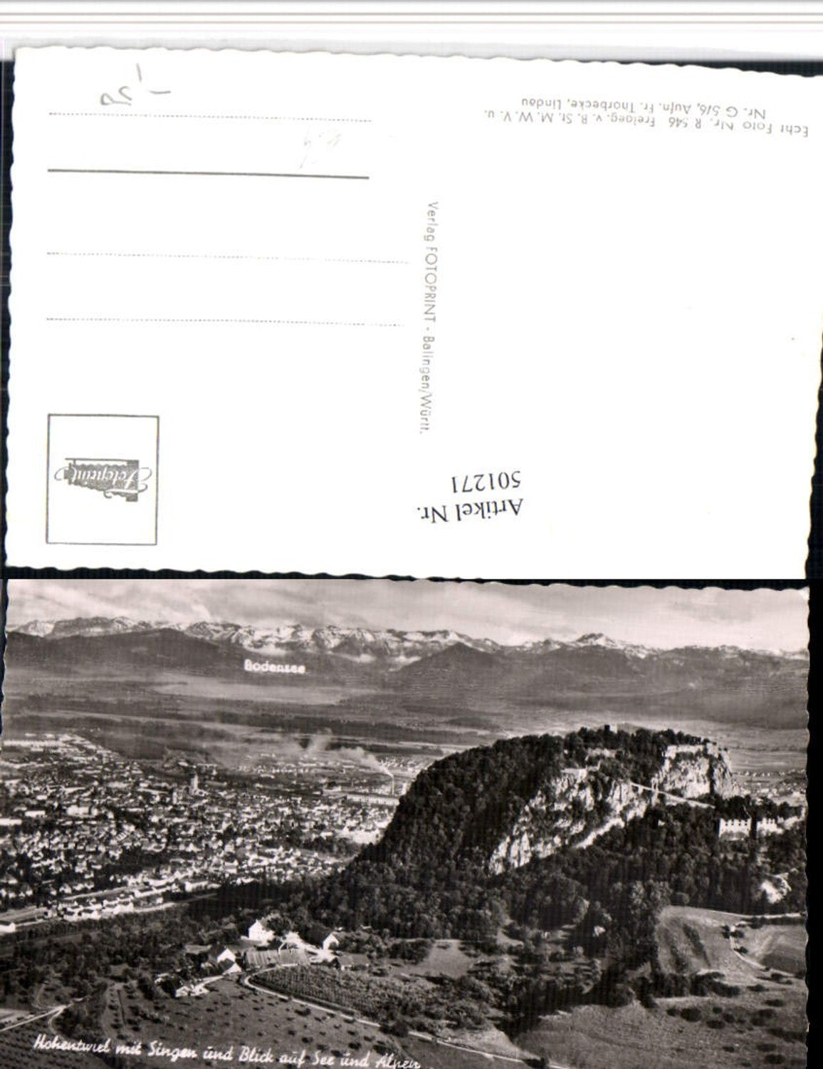 501271,Hohentwiel Festung m. Singen m. Blick auf Bodensee Bergkulisse