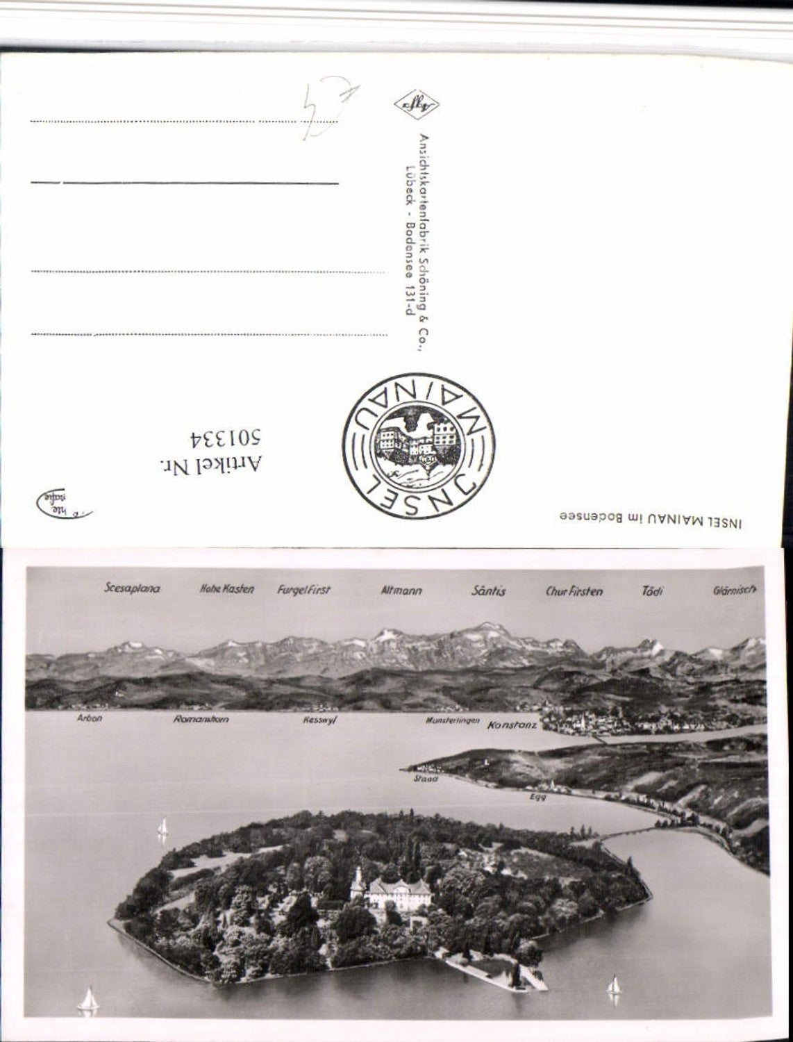 501334,Insel Mainau im Bodensee b. Konstanz Totale Bergkulisse